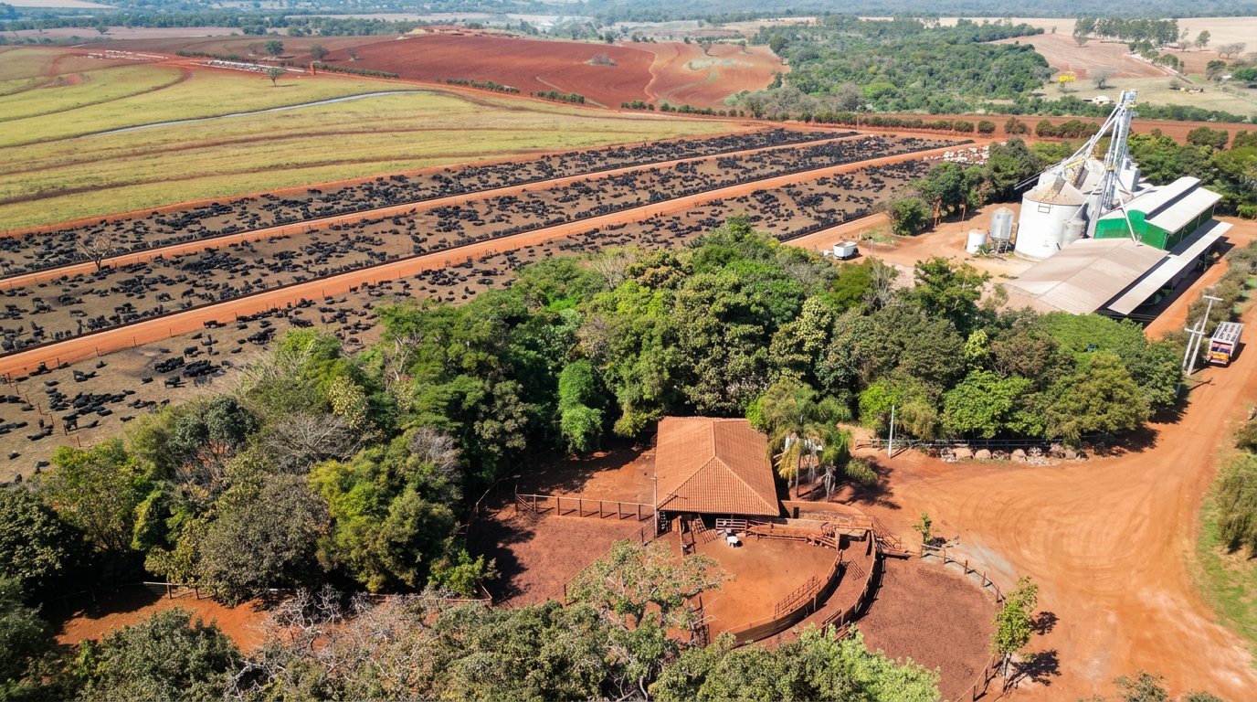 Vista aérea da Estação de Pré-Embarque EPE 0033/SP/BR acompanhada pela J&D
